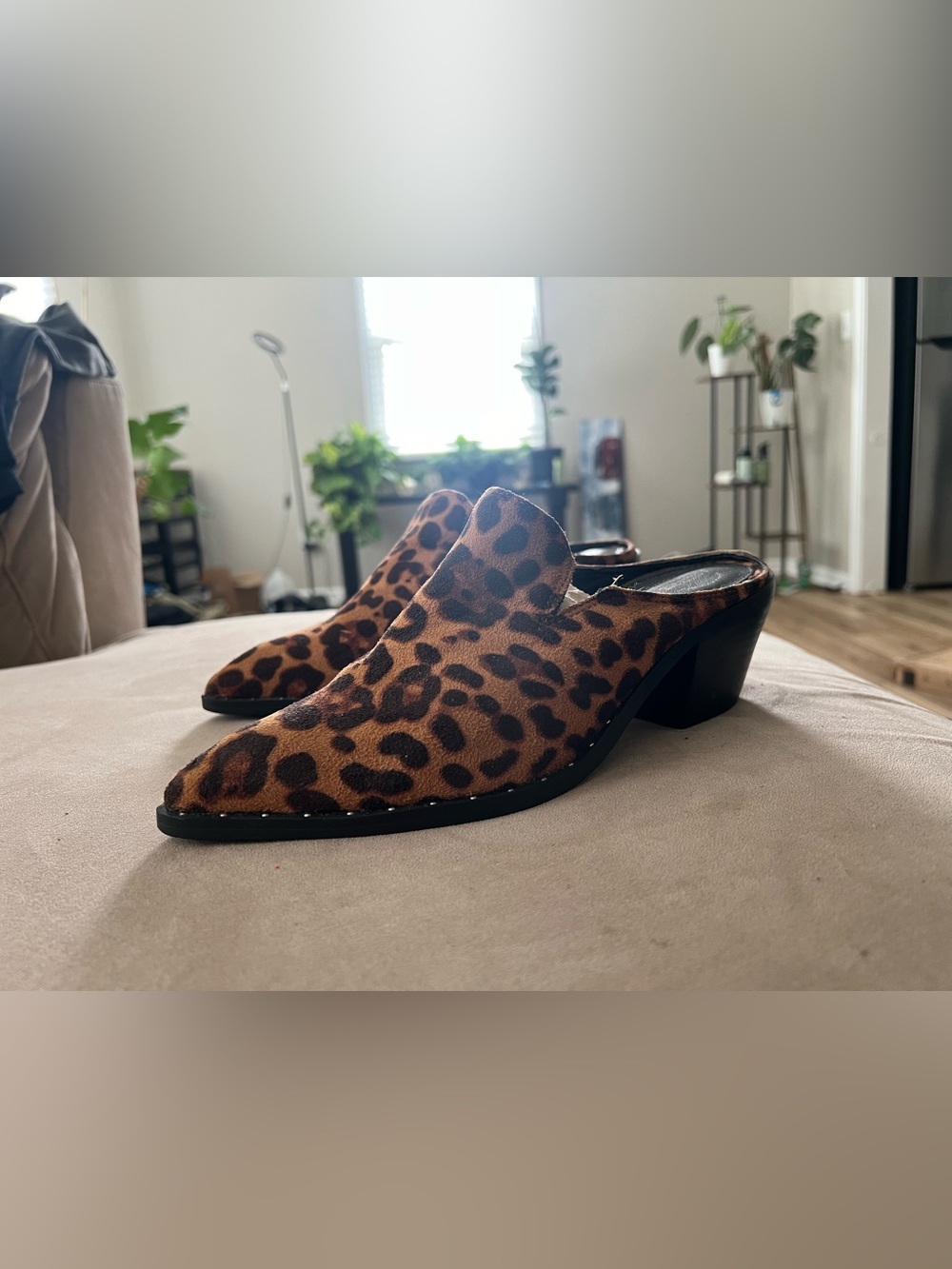 Arider Girl Leopard Print Slip-On Mule - Brown